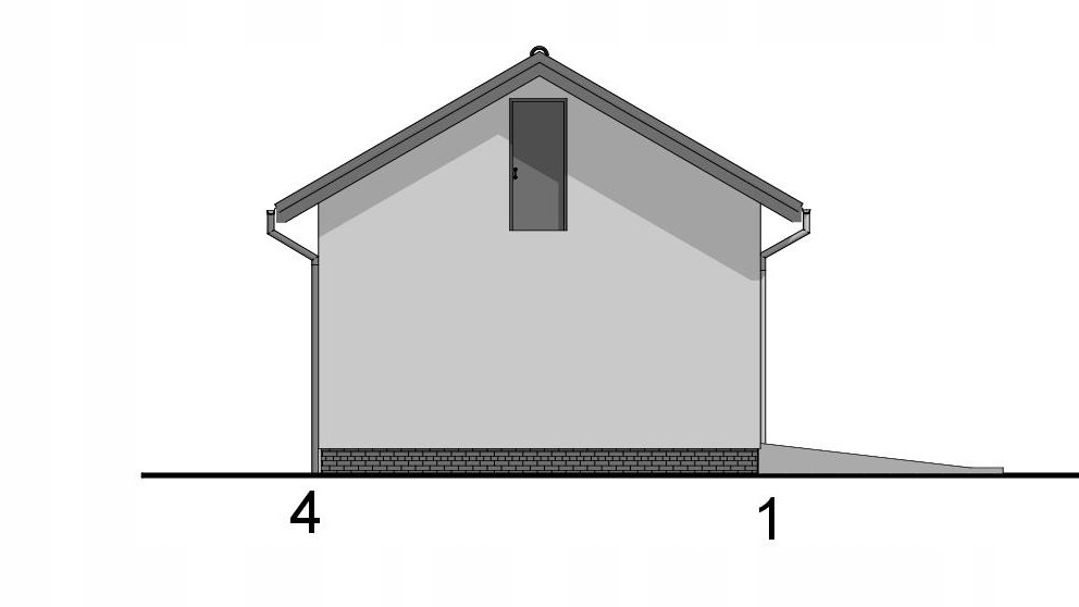 PROJEKT GARAŻU DWUSTANOWISKOWEGO G251 Spad dachu dach dwuspadowy