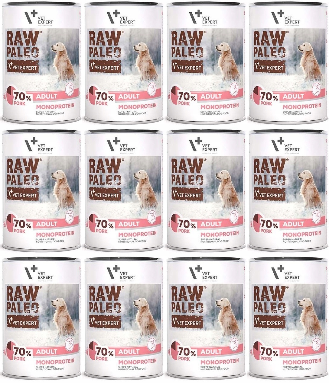 Levně VetExpert Raw Paleo Adult Vepřové 12 x 400 g