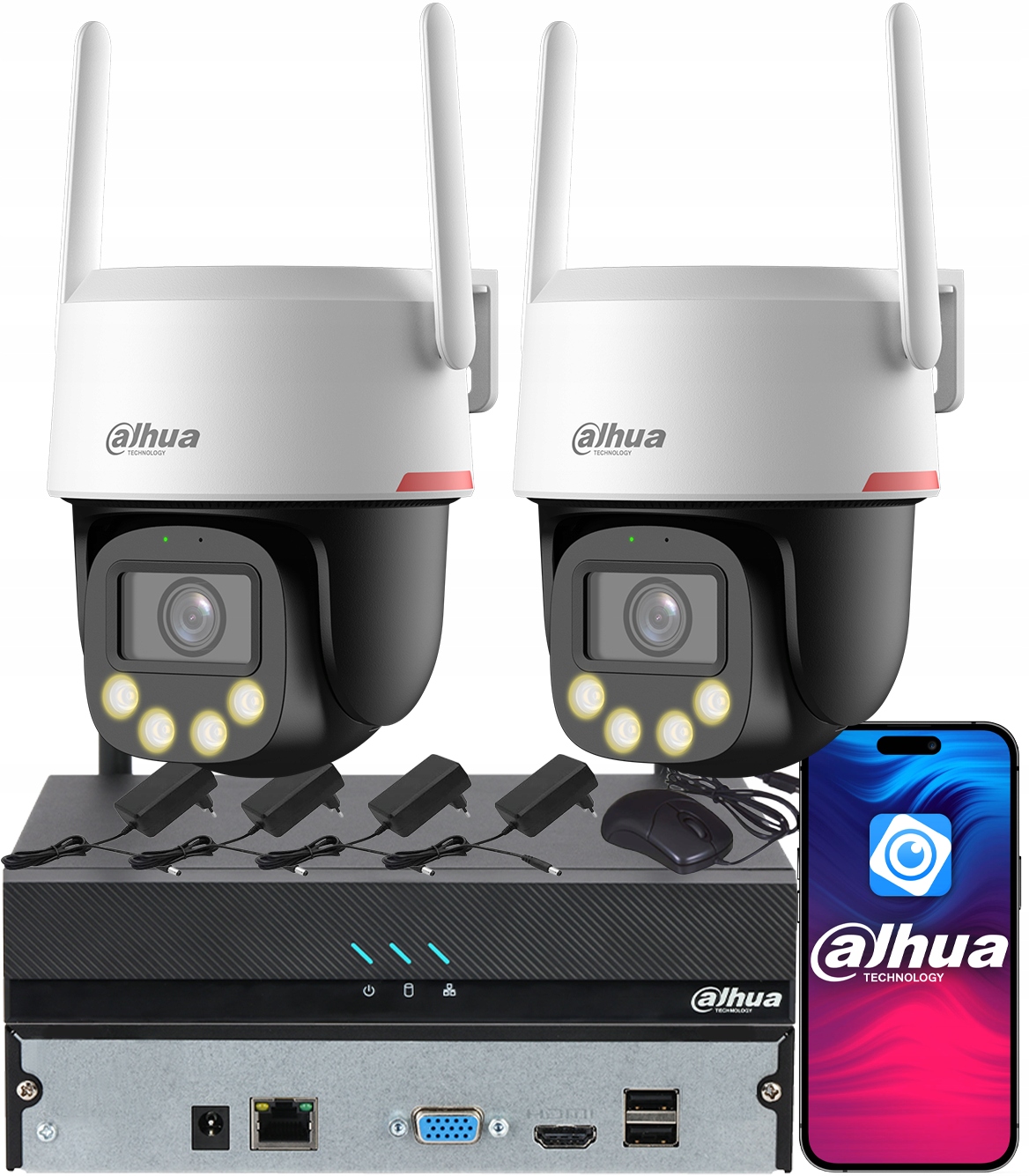 Monitorovanie Dahua 2x WiFi kamera 5MPx P5F-PV-PRO WizColor vonkajšia Led Ai