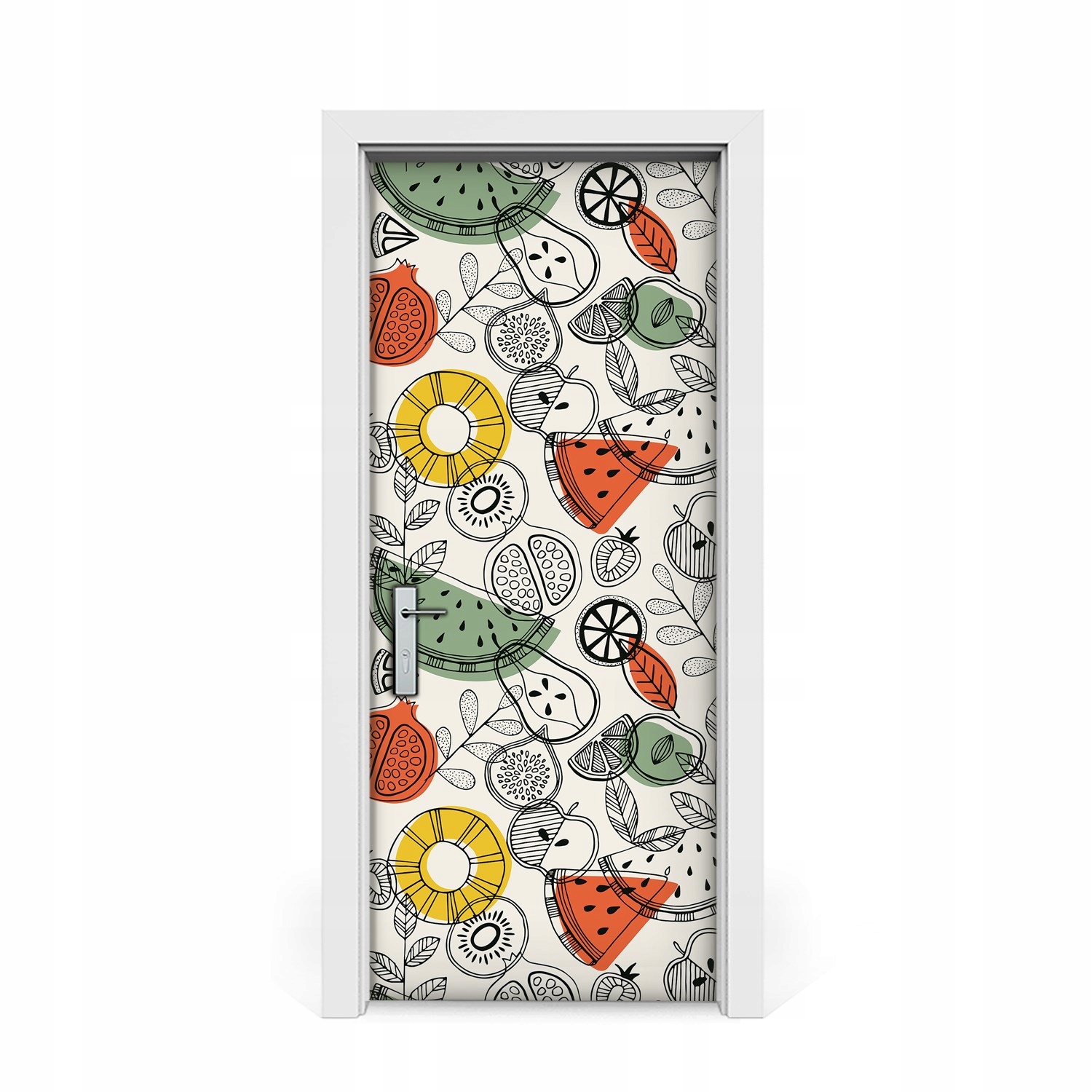

Naklejka na drzwi okleina Kontury Owoców 85x205
