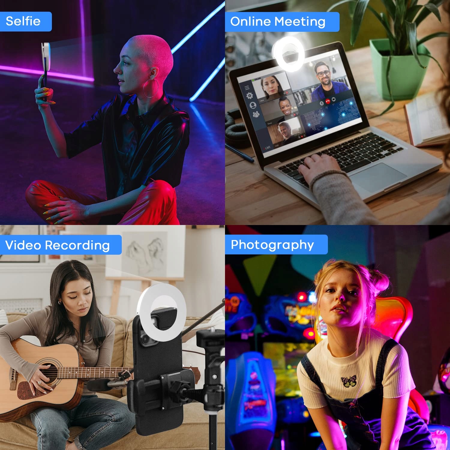 REALPLUS Przenośne Ringlicht Do Telefonu 3 Tryby 12 RGB Dla Kobiet — miniatura 3