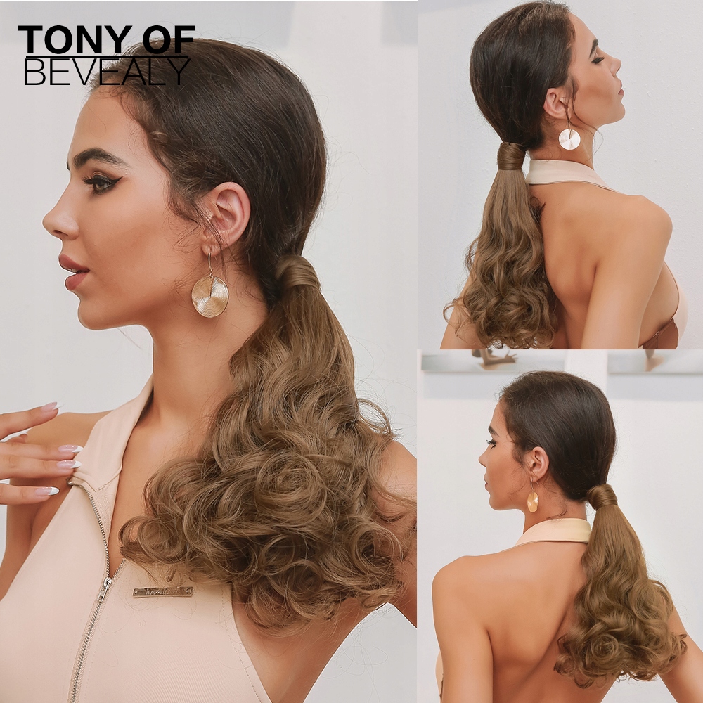Hedvábný clip in Wrap Around Ponytail světle hnědá