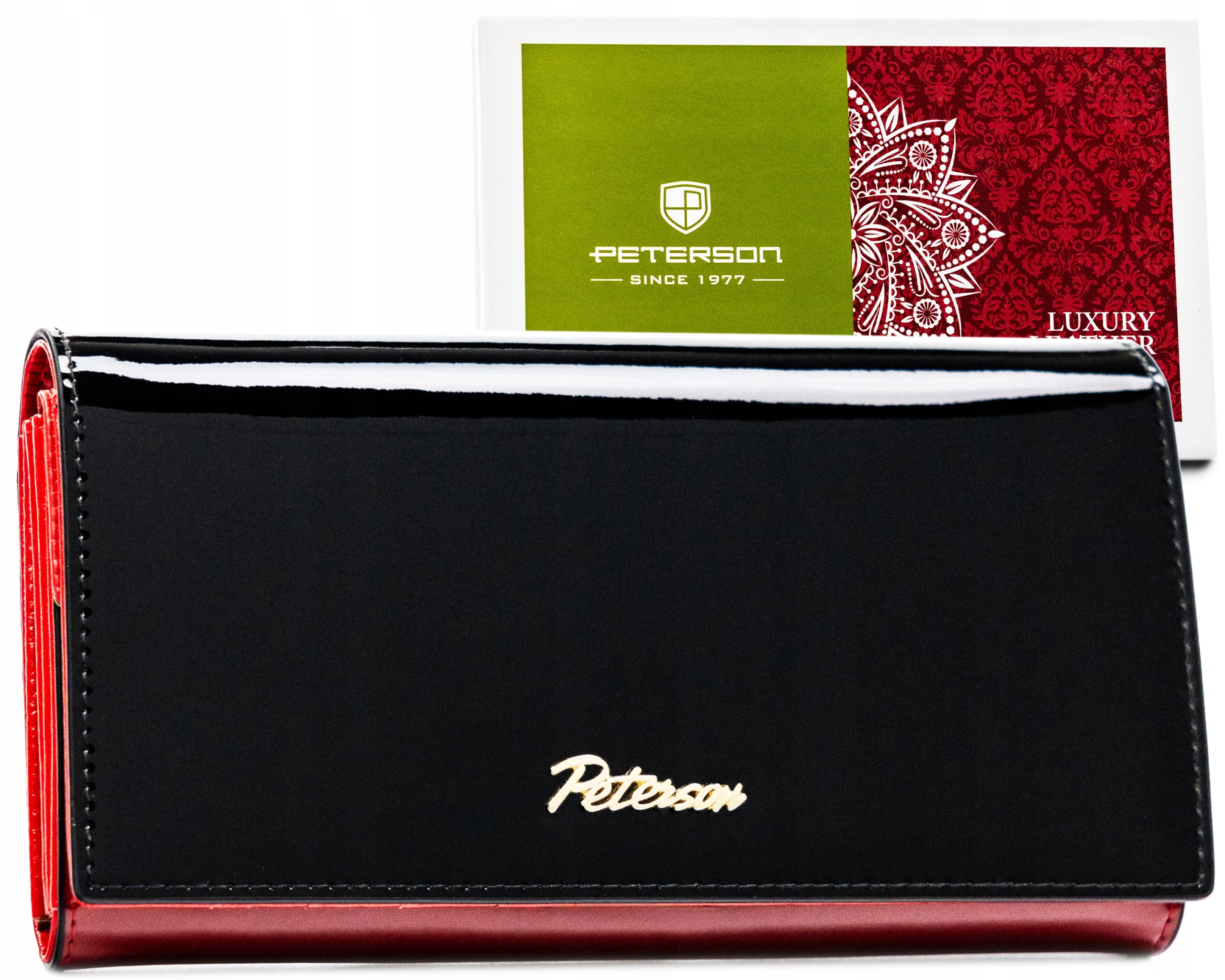 Stylowy portfel skórzany damski Peterson portmonetka ze skóry naturalnej