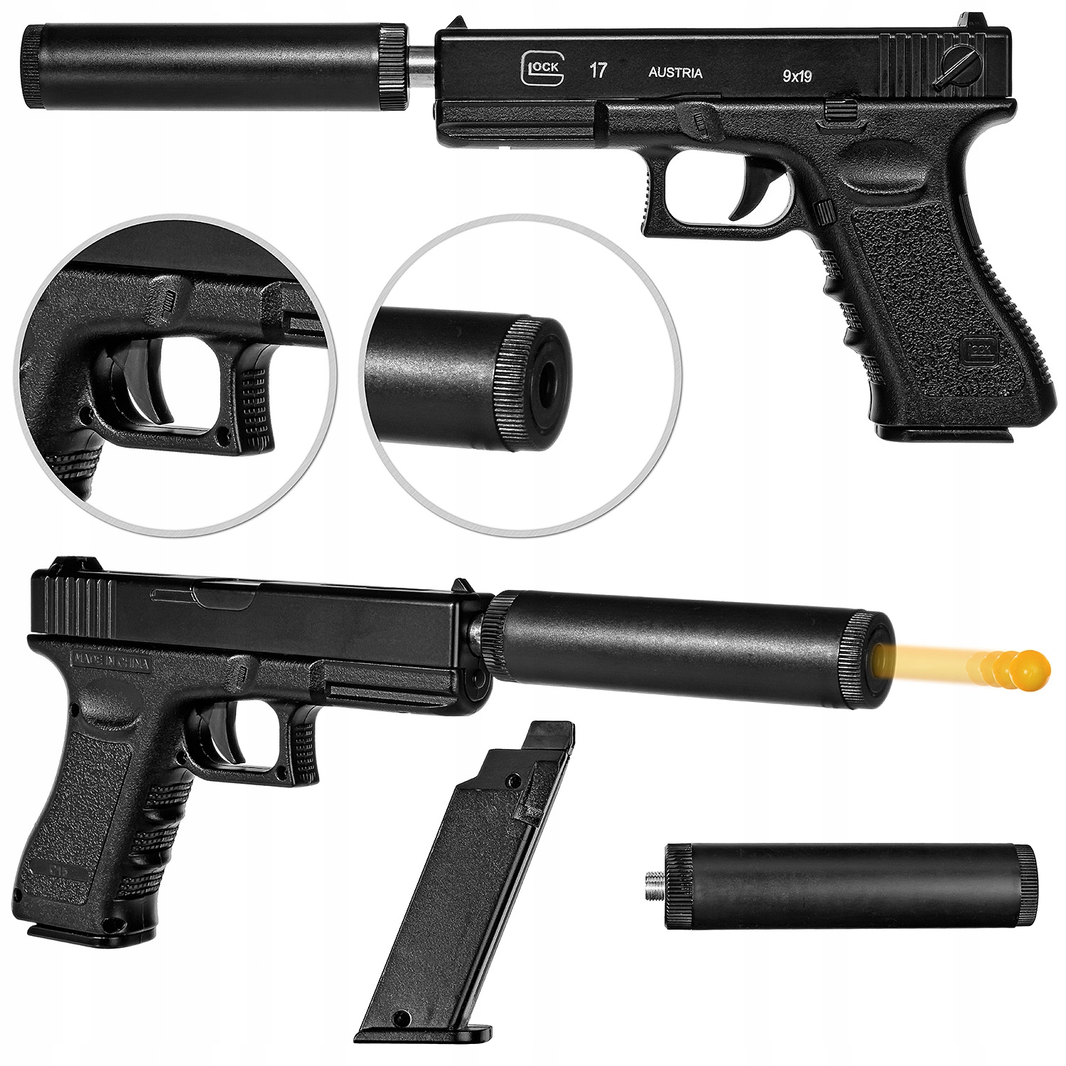 METALOWY REPLIKA PISTOLET KULKI C15A+ GLOCK 17 ASG Marka inna