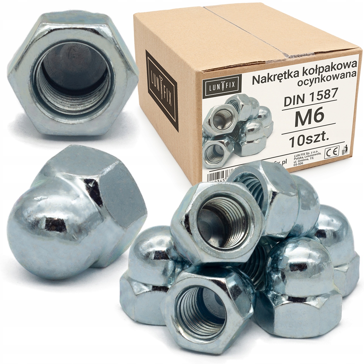 

Nakrętki Kołpakowe M6 Ocynk 6-kątne DIN1587 10szt