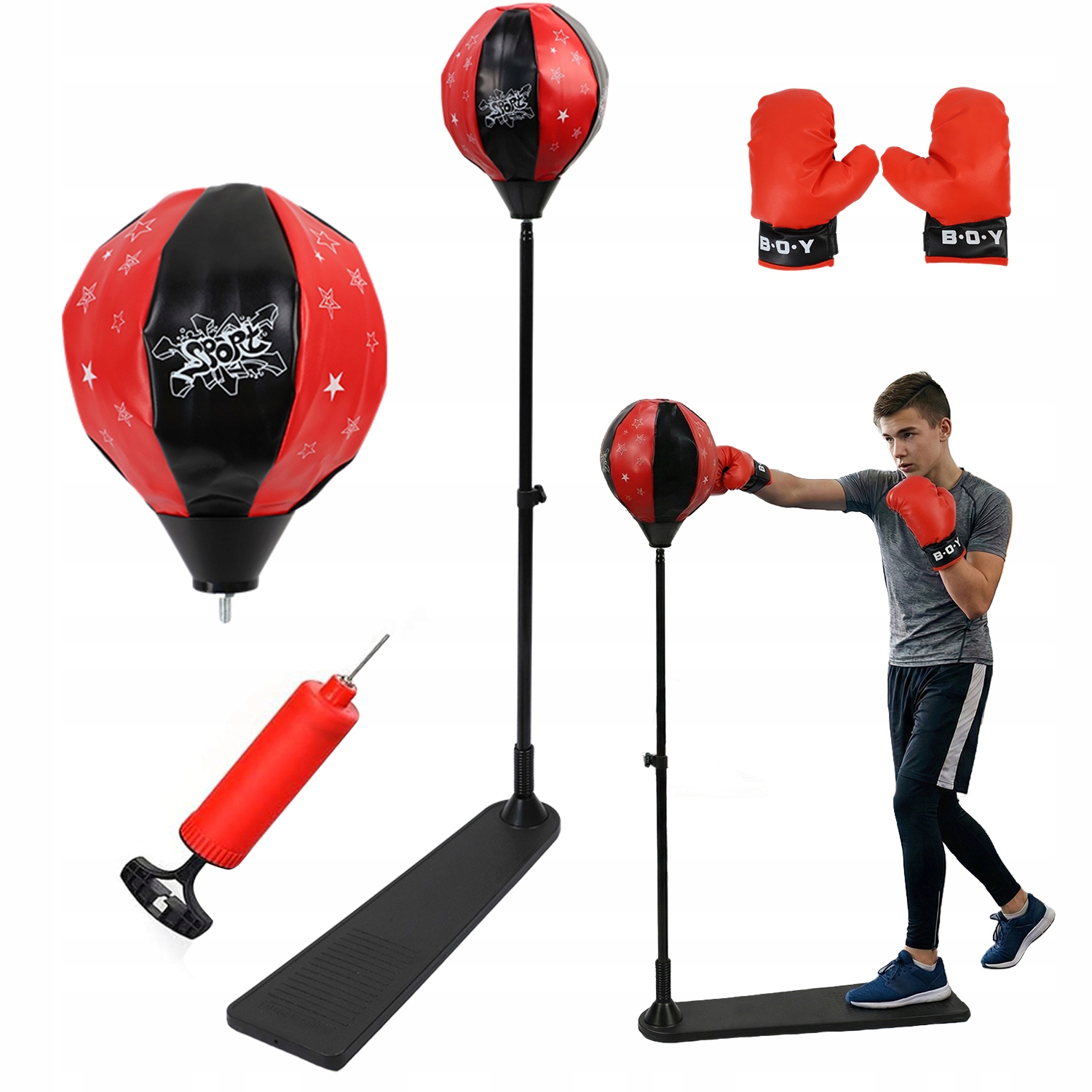 Gruszka Bokserska Elastyczna Ze Stojakiem Boks Reflex Ball Piłka Refleksowa