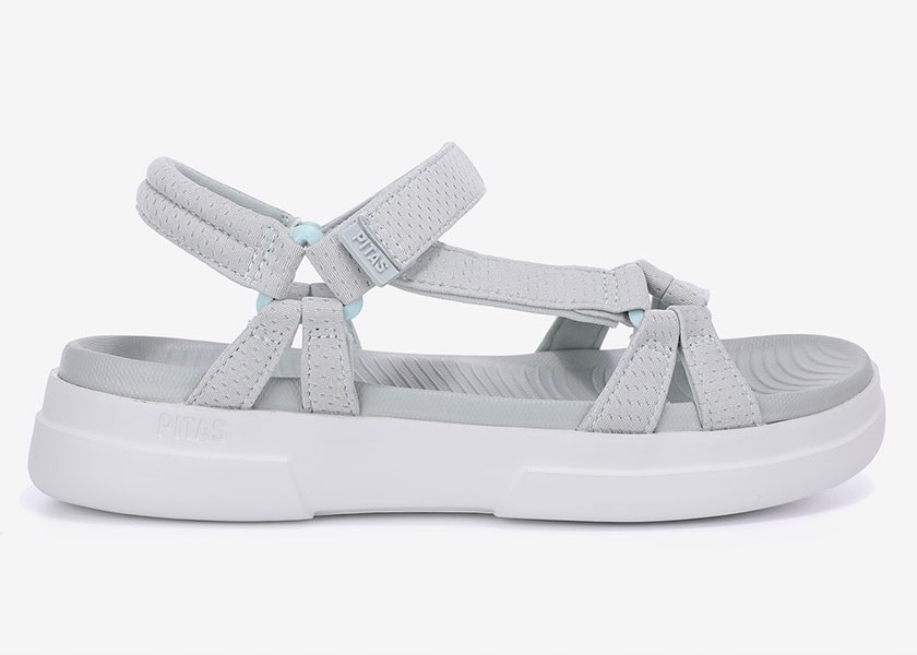 Walk In Pitas Sandály Sandalia Claire Aqua 38 Látkové na suchý zip, šedé