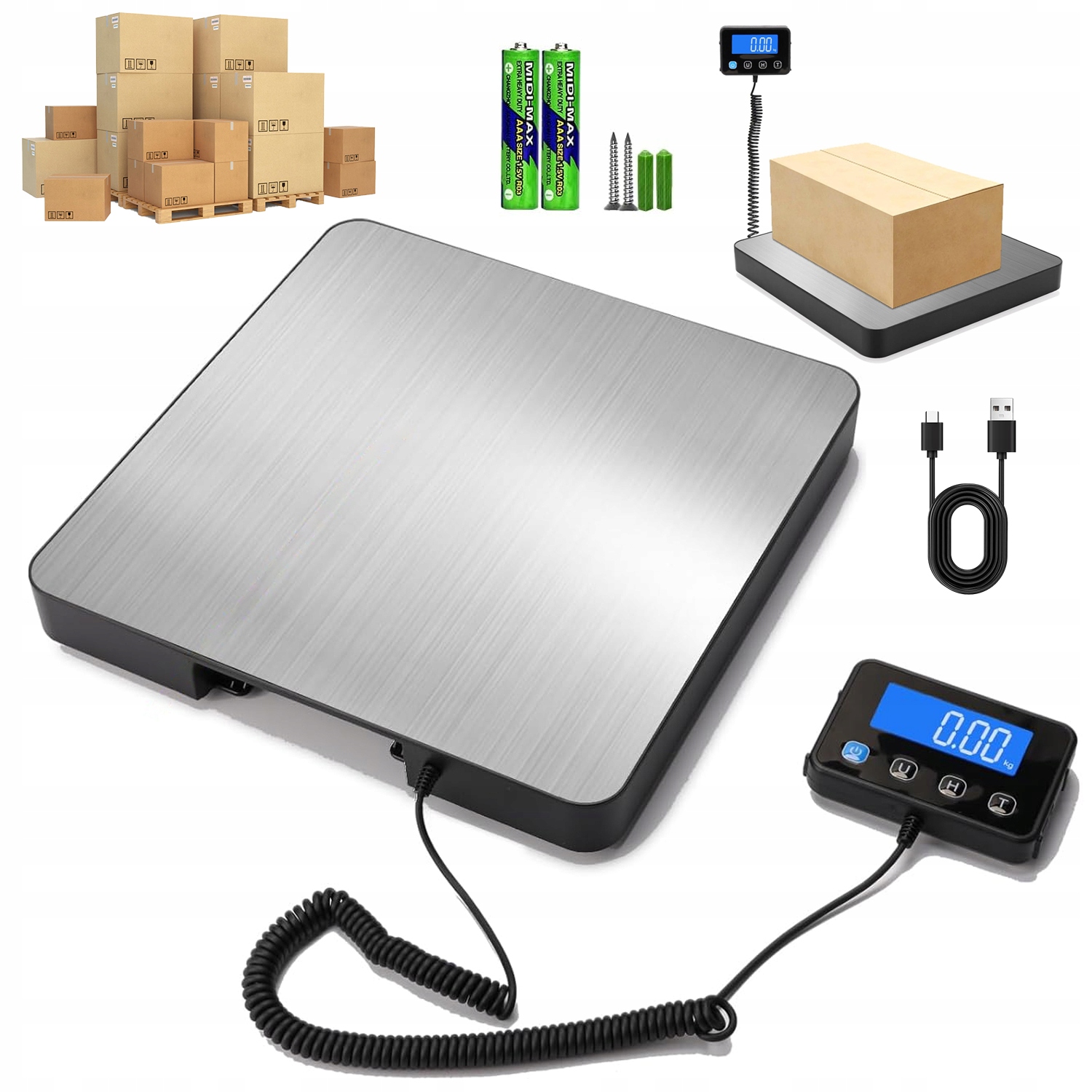 Elektronická Platformová Váha Pro Balíky A Sklady 200 kg 10 g LCD Tara