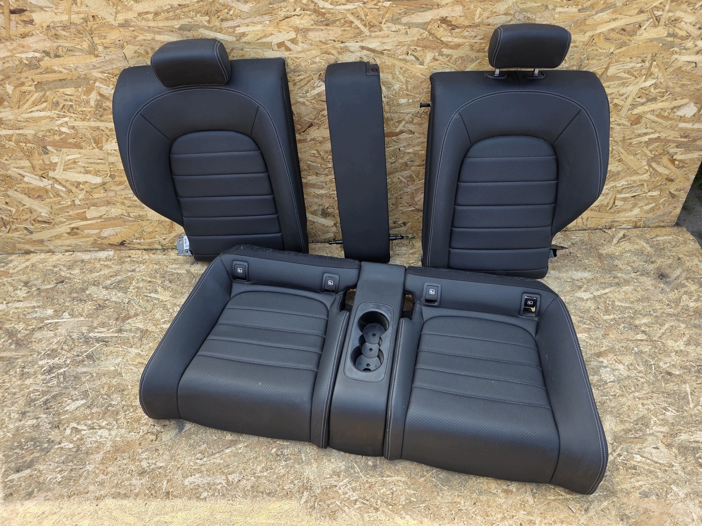 seats front leather MERCEDES C-class W205 COUPE black, KOMPLET