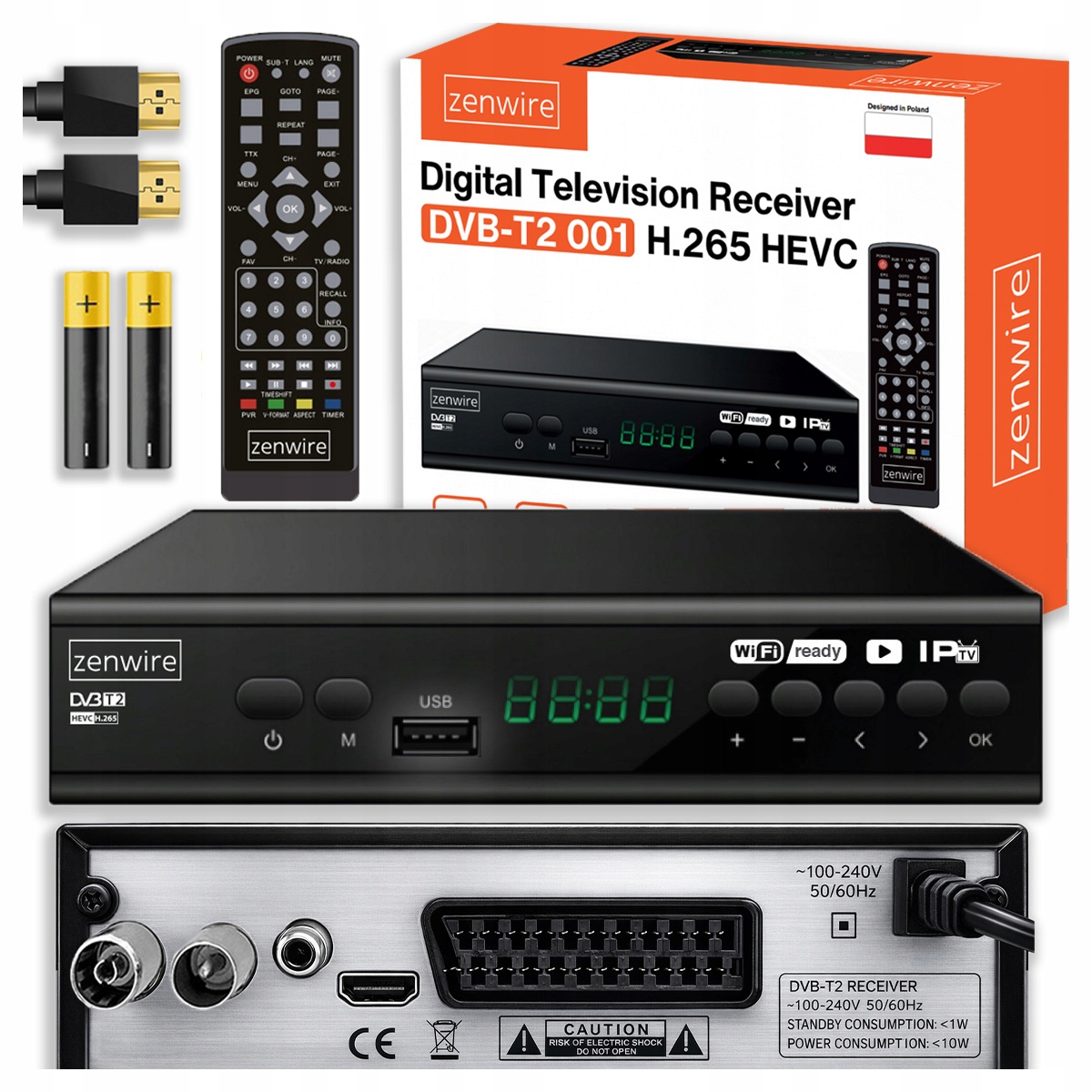 Tuner DVB-T2 Zenwire tuner dekoder TV BOX FullHD USB DVB-T2 001