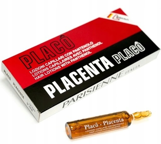 Placenta AMPUŁKI NA POROST WŁOSÓW Przeciw WYPADANIU Placo 12x10 ml Opakowanie ampułki