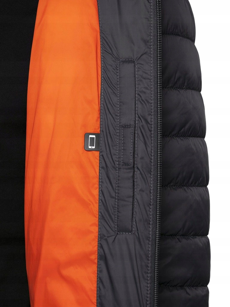 4F KURTKA MĘSKA PIKOWANA CZARNA CIEPŁA ZIMOWA Z KAPTUREM PUCHOWA ROZM. XL Rozmiar XL