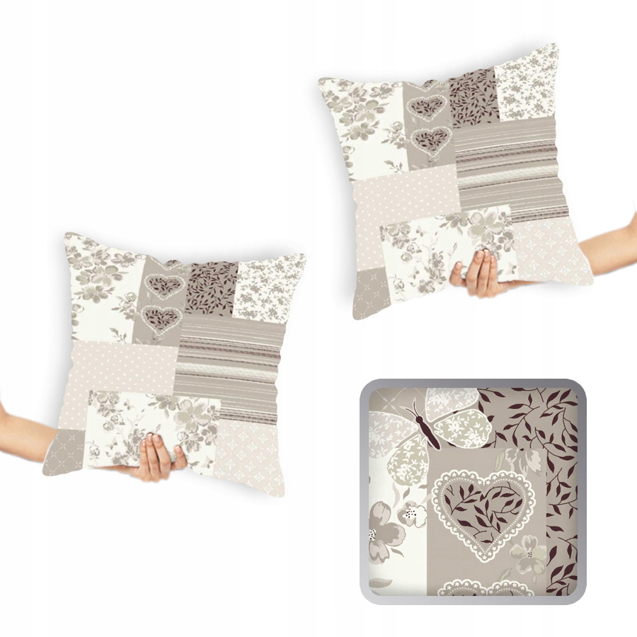 

Poszewki jasne motylki patchwork 40x40 cm 2 szt