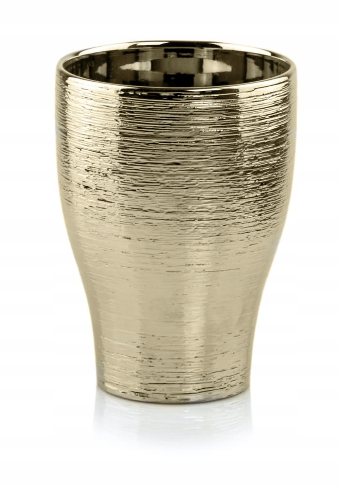 OSŁONKA DONICZKA CERAMICZNA ZŁOTA STORCZYK OZDOBA DO KWIATÓW PREZENT