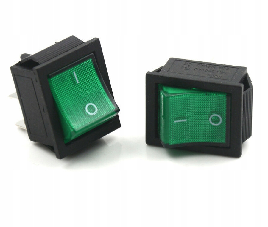 

Przełącznik kołyskowy KCD4 16A 250V zielony