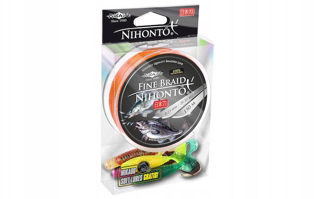 PLECIONKA NIHONTO FINE BRAID (FLUO ORANGE) 0.35mm\33.4kg\150m - op. 1szp. + Gratis