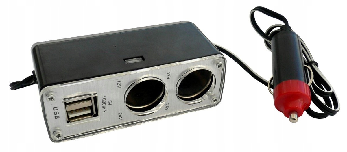 

Rozdzielacz Gniazda Zapalniczki 12V 24V 2x Usb