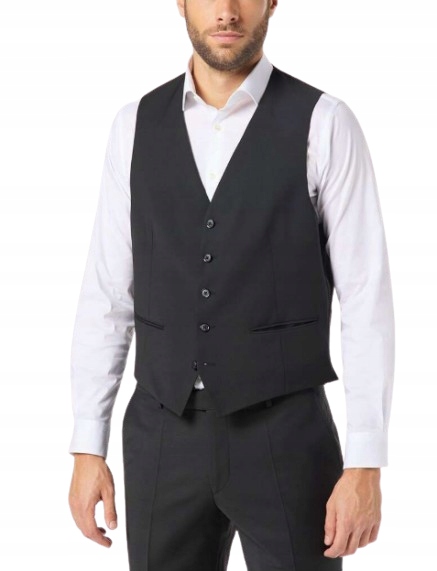 Pierre Cardin Elegantní Černá Hladká Vesta S Knoflíky M J9C