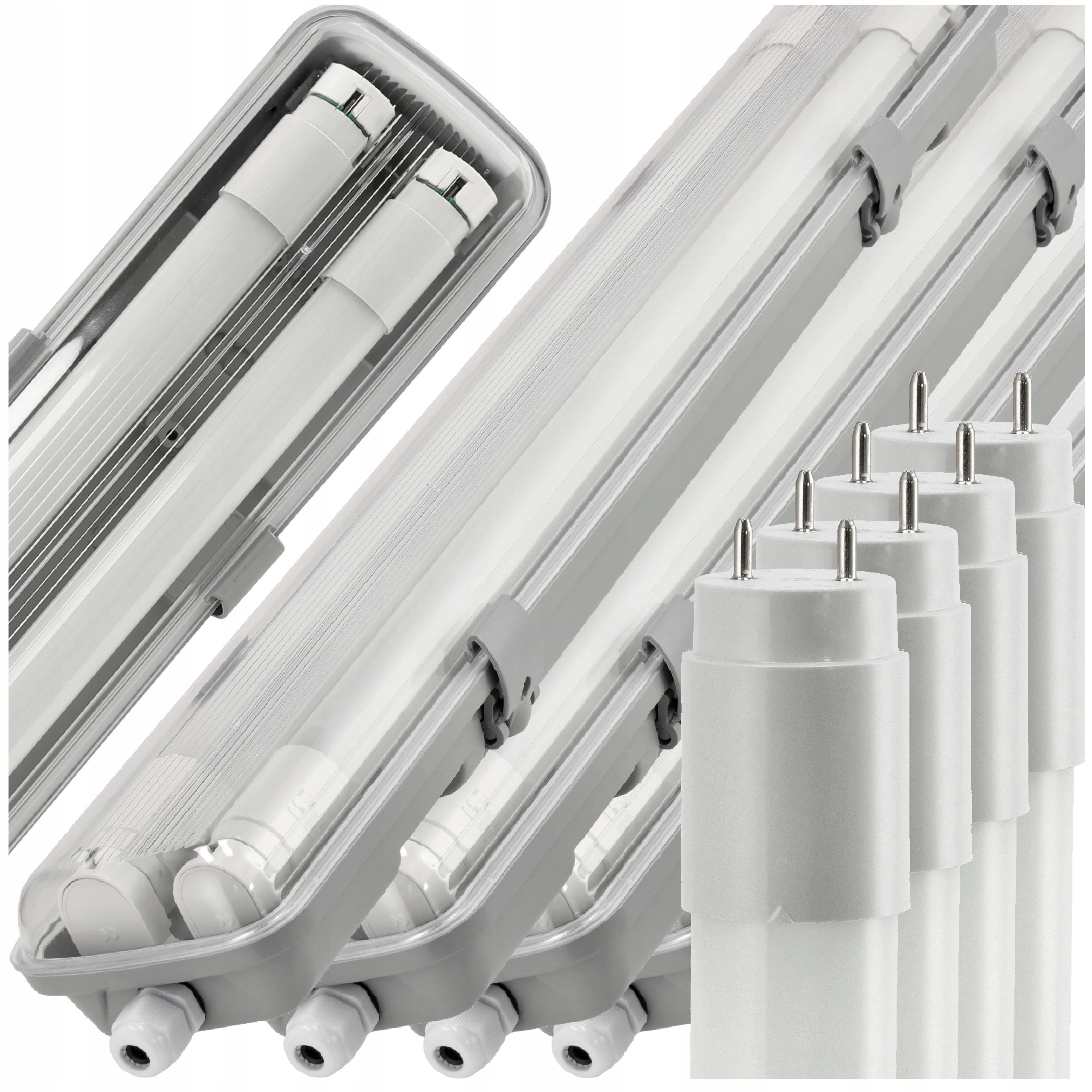 Led lampa do garáže, dílny Hermetické svítidlo 60 cm Tuby 6500K Sada 4x