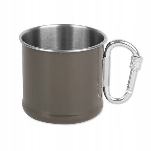 Mil-Tec Kubek z Karabinkiem ze Stali Nierdzewnej 500 ml Zielony Od