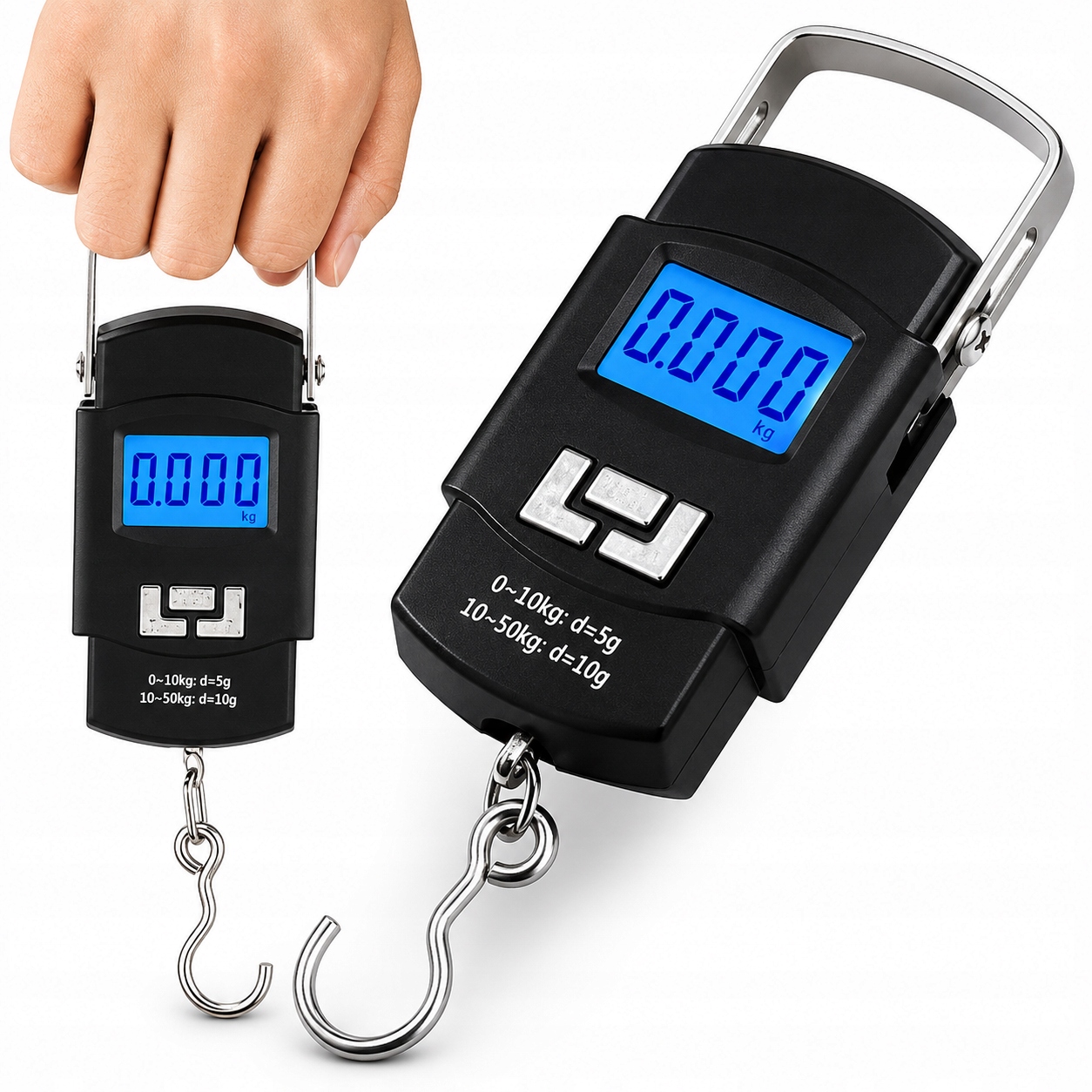 Waga Elektroniczna Bagażowa Hakowa Cyfrowa LCD Kompaktowa Wędkarska do 50kg