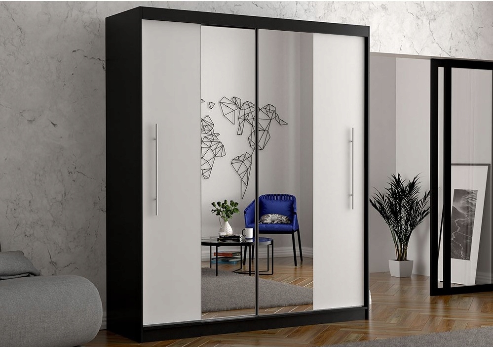 Szafa Przesuwna Z LUSTREM RICO PRO+ 200 + PÓŁKI kolory PRODUCENT Szerokość mebla 204 cm