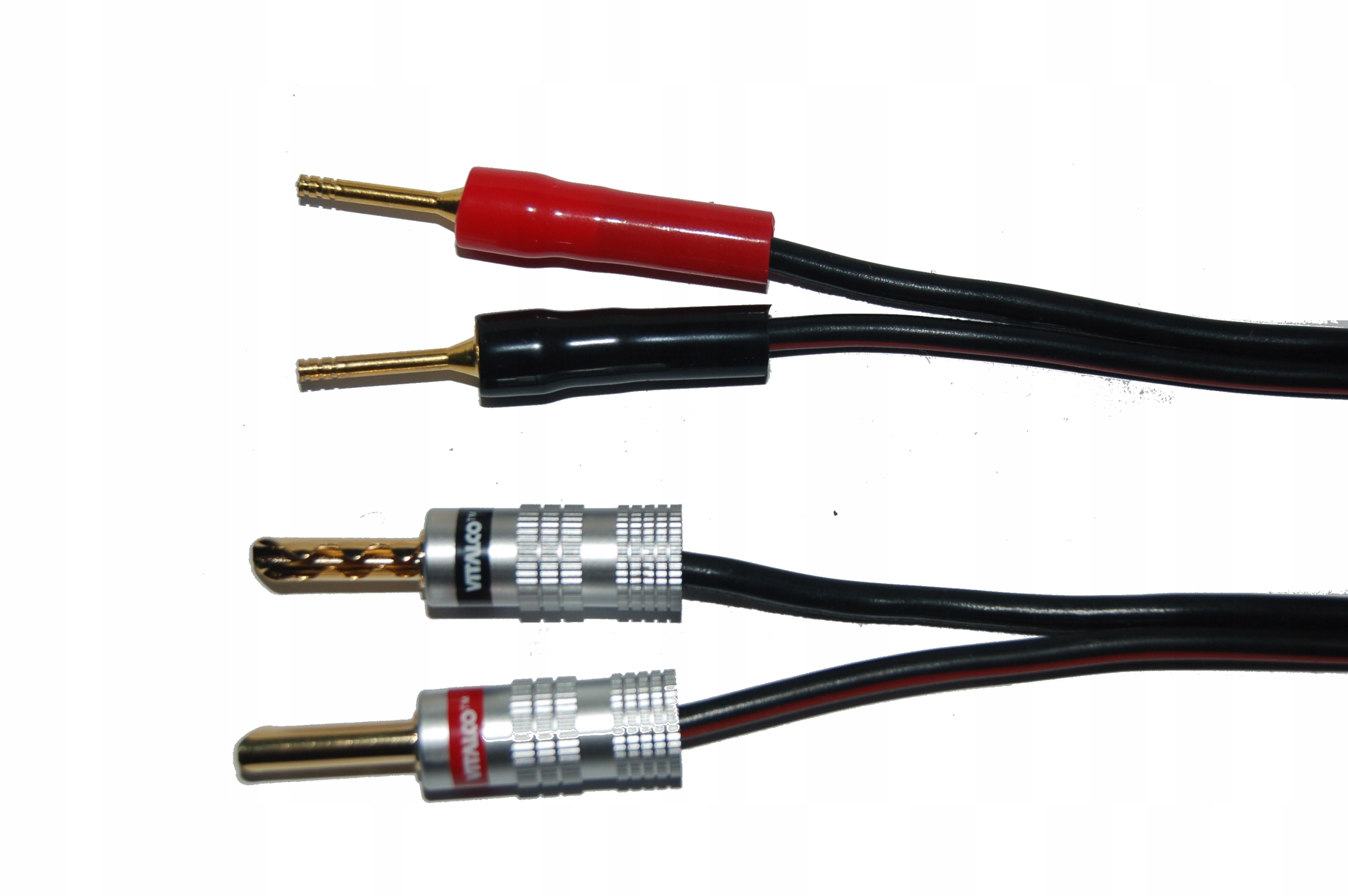 Kabel głośnikowy banan rur./szpilki p. 2x2,5 1,5m