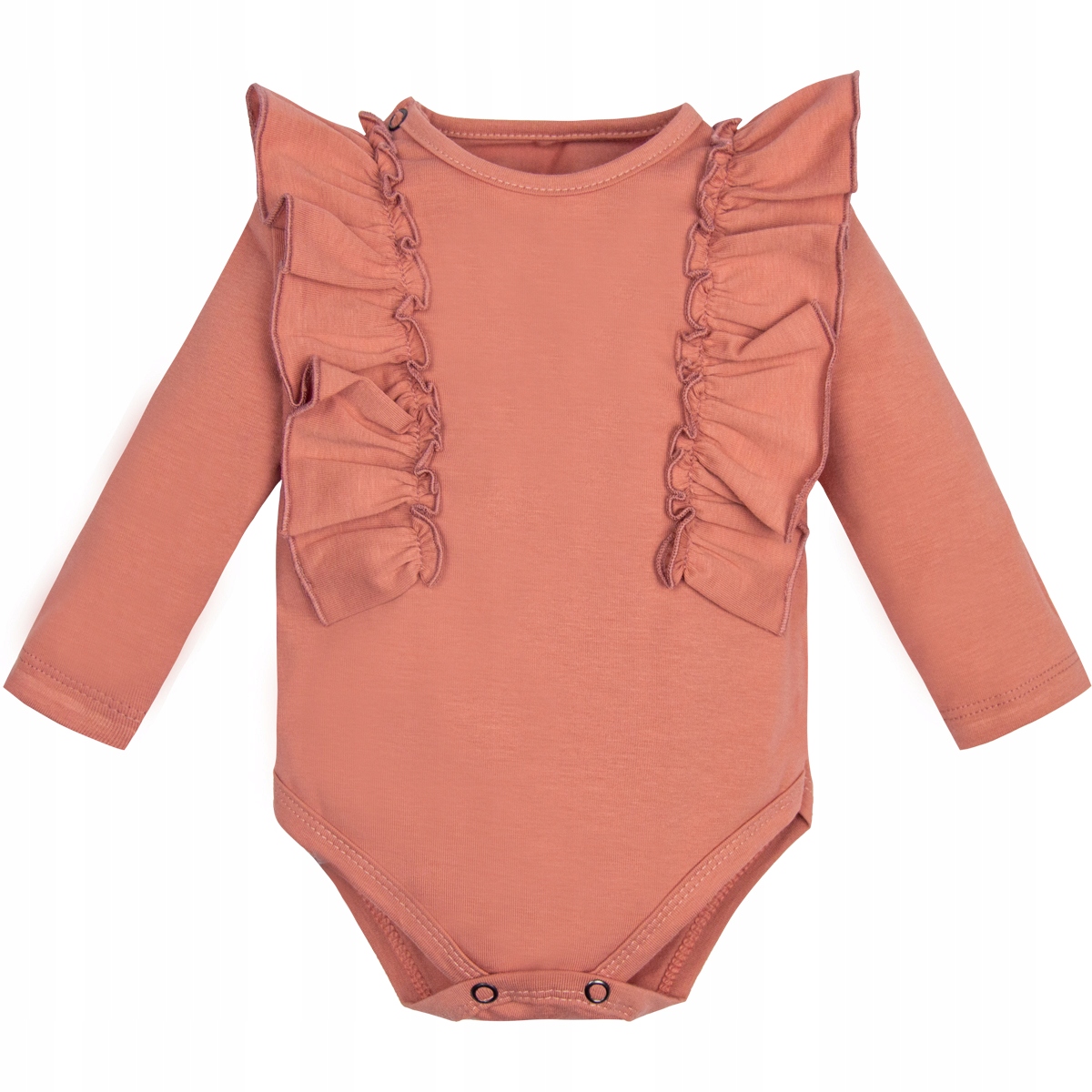 BODY NIEMOWLĘCE GŁADKIE Z FALBANKAMI terakota 80