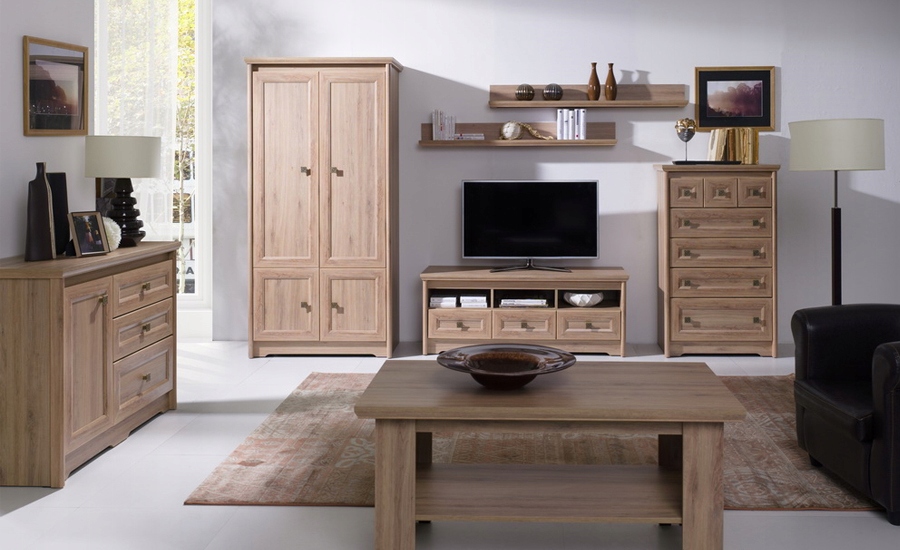 KOMODA Z SZUFLADAMI pojemna 161cm DO SALONU DĄB Kolekcja PARYS