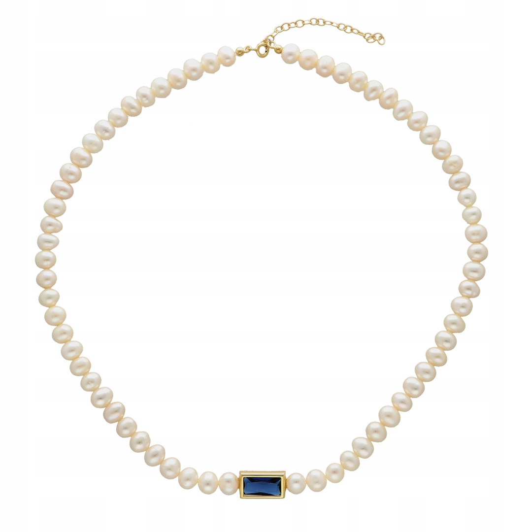 Náhrdelník s perlami a zirkonem, stříbro