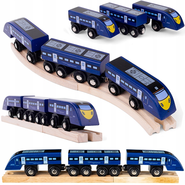 

Pociąg drewniany Pędząca jedynka Bigjigs Rail 3+