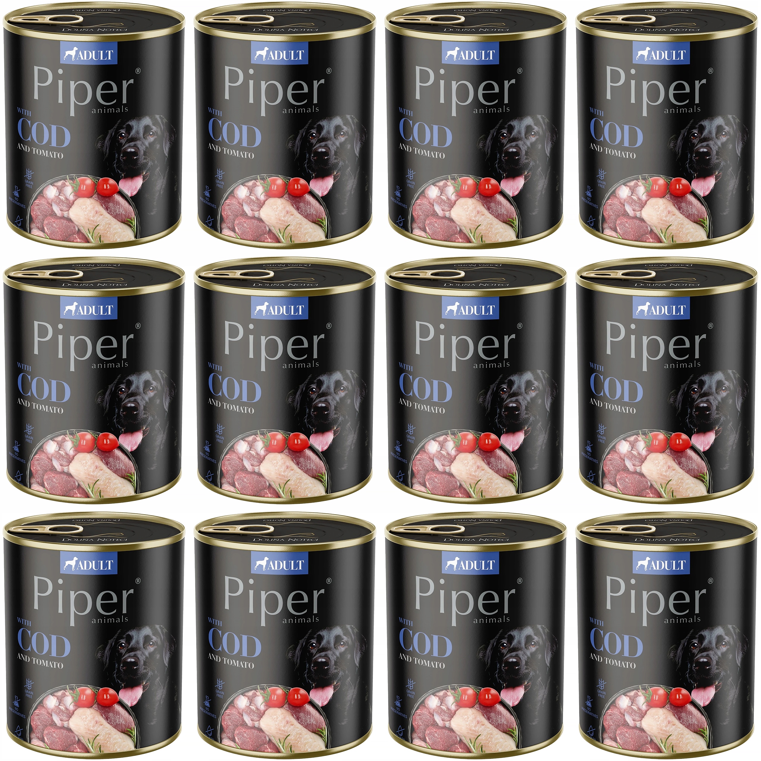 Levně Dolina Noteci Piper s treskou krmivo pro psa Set 12x800g