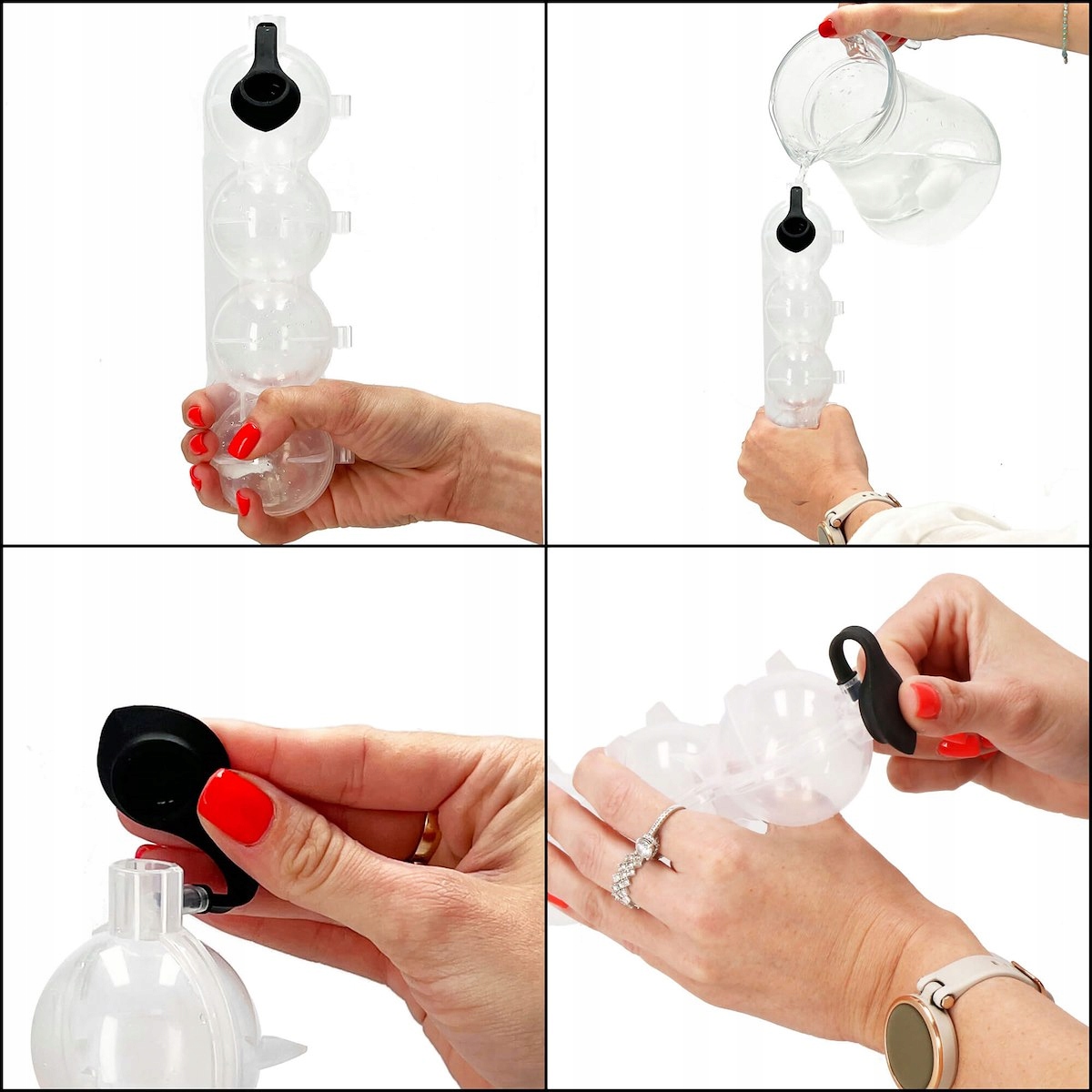 FOREMKA DO KOSTEK LODU FORMA KULE LODOWE DO DRINKÓW KSZTAŁT KULKI ZAMYKANA Szerokość 65 mm