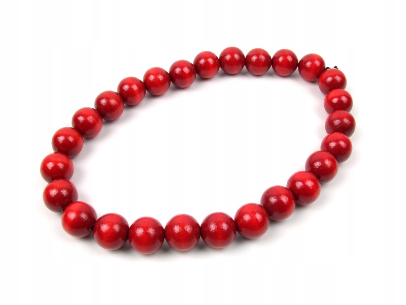 

Drewniane Korale góralskie czerwone folk