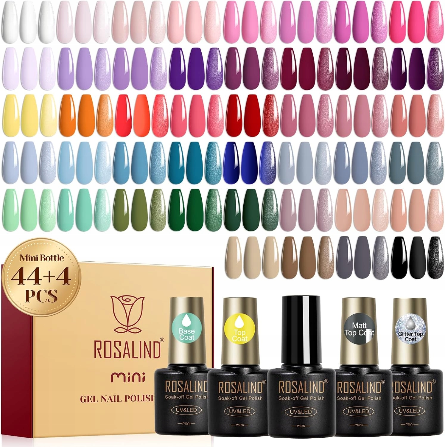 Velká Sada XXL Gelových Laků Na Nehty Uv Led Rosalind 48KS