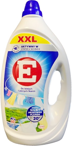 Gel na bílé prádlo E 2,8L 63 praní Odstraní skvrny