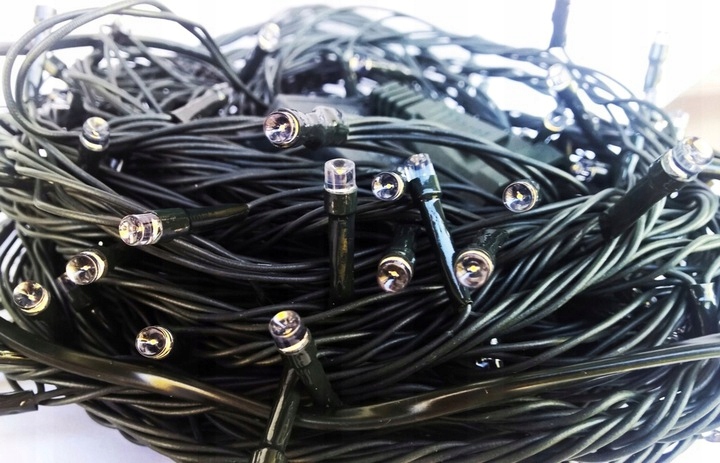 Lampki choinkowe LED 100 8 programów dodatkowe gniazdo biały ciepły Długość sznura 8 m