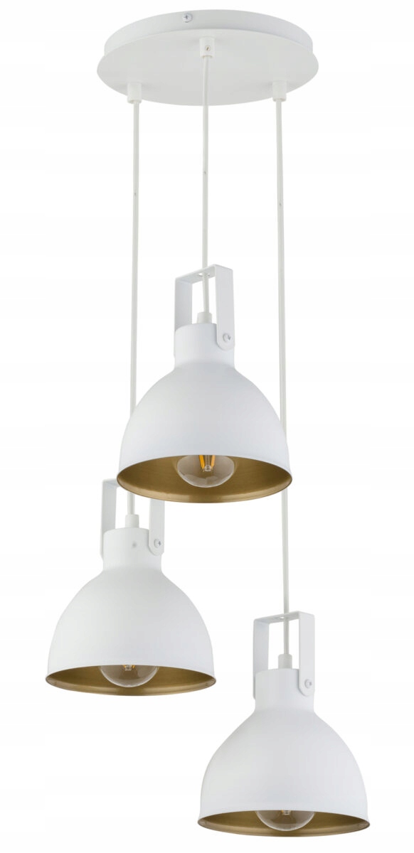 Retro závesná lampa Mars 3xE27 biela/zlatá loftová Sigma Lighting