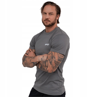 Sfd Wear Męski T-shirt Premium Grey Steel 3XL Koszulka Treningowa Sport