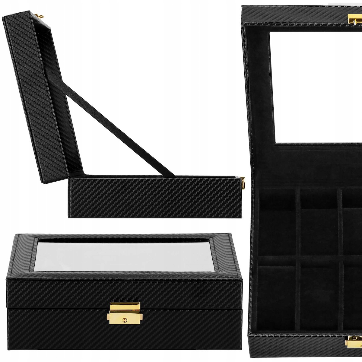 

Kasetka Na Zegarki Szkatułka Biżuterię Organizer