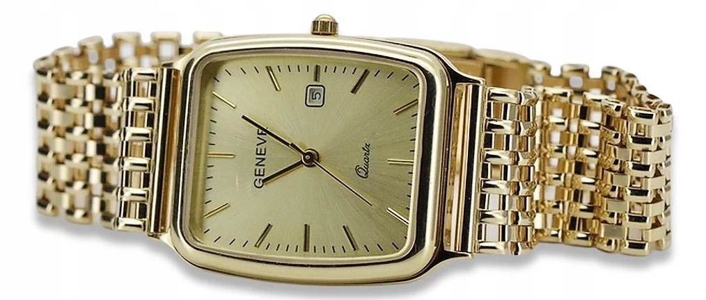 Zlaté pánské hodinky 14k 585 Geneve mw002y&004y za 79331 Kč - Allegro