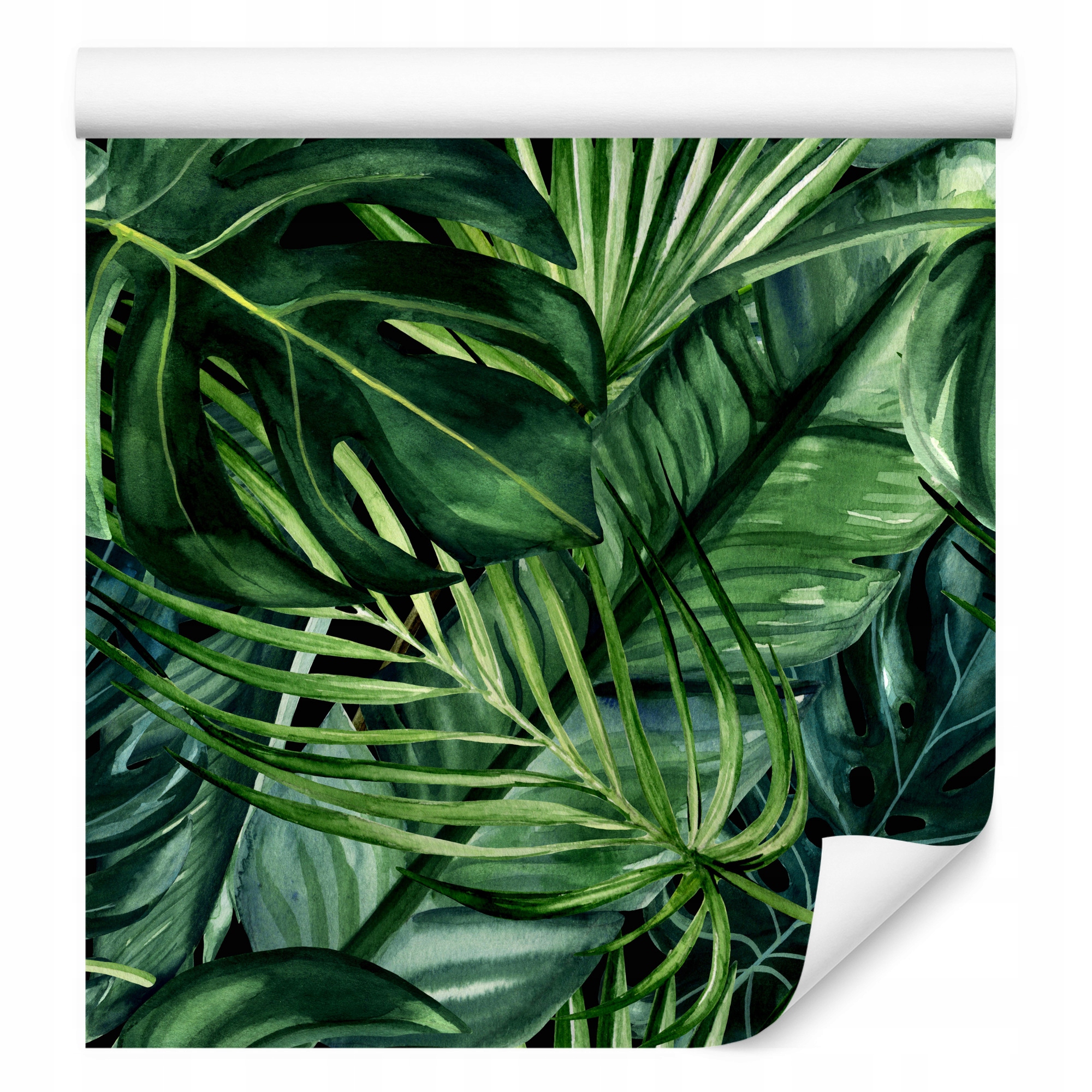 Tapeta do obývacího pokoje Listy Exotické Příroda Abstrakce Rostliny Akvarel