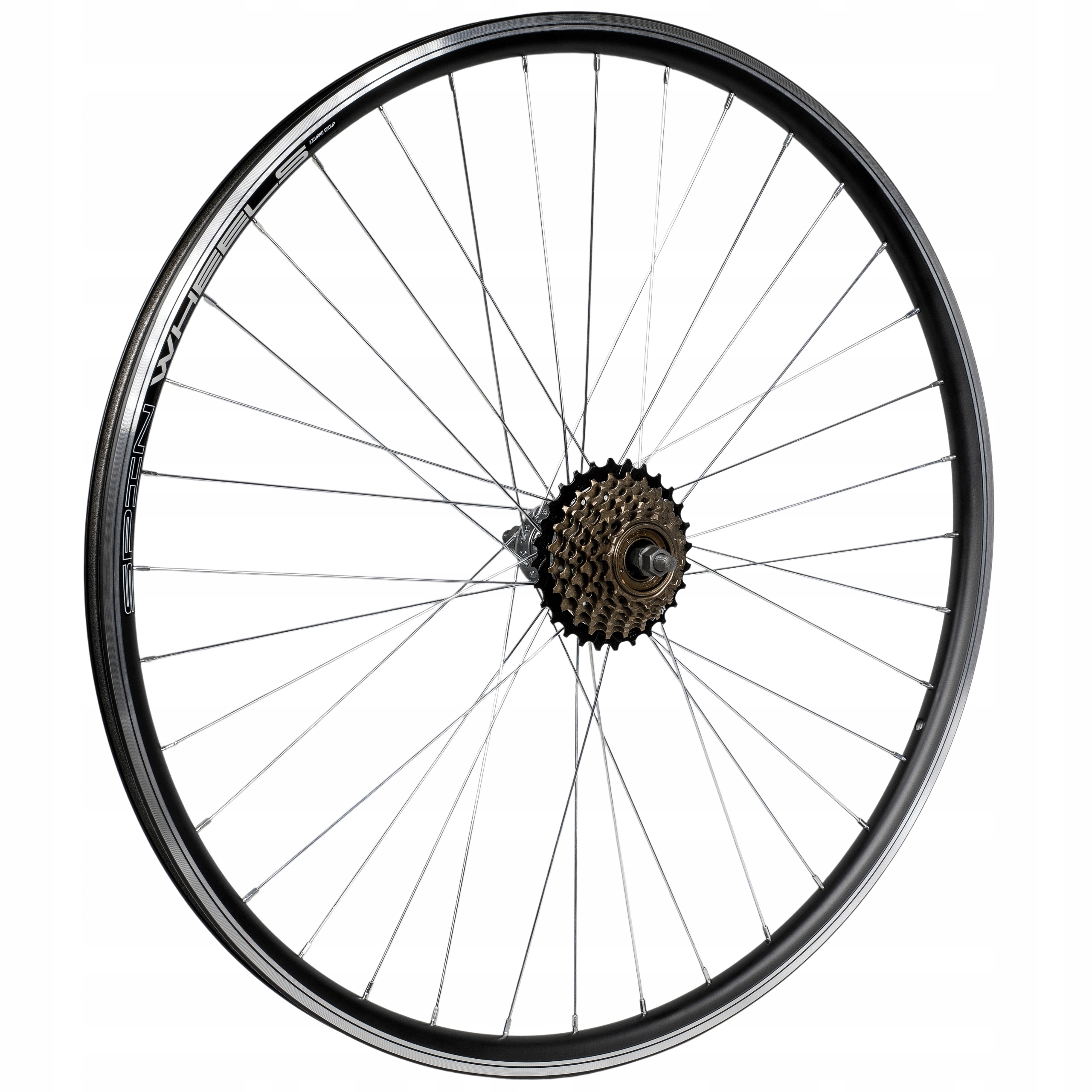 Koło Rowerowe 26 Cali Tył Tylne Wolnobieg 7 Rzędowy V-brake Czarne Rawka