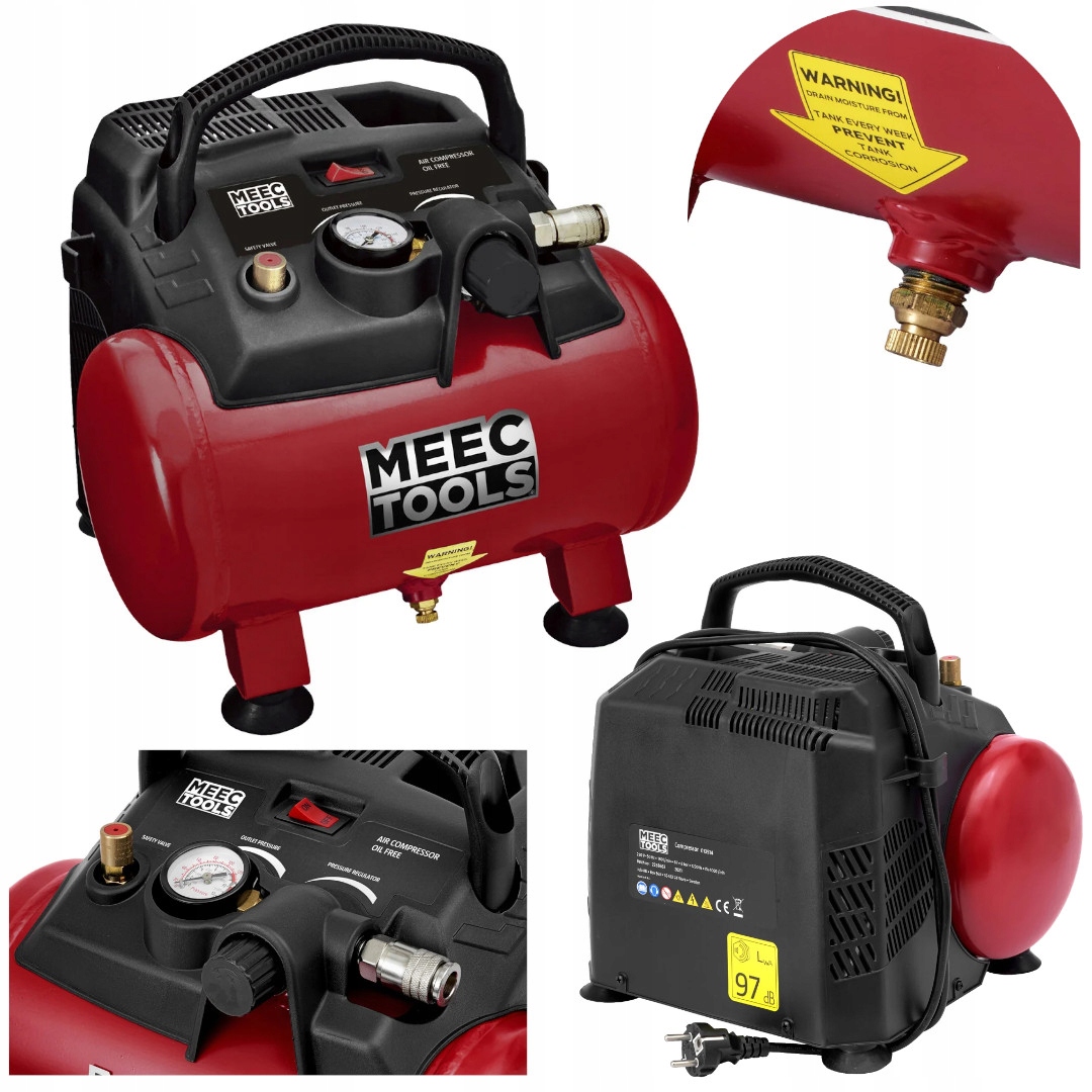 Kompresor 6L 1200W 8 bar bezolejový