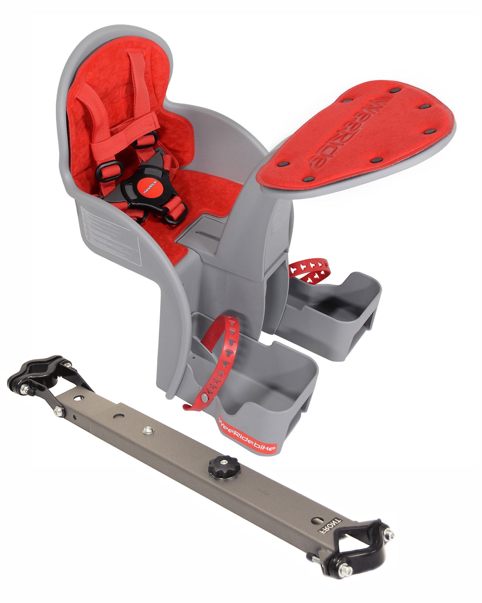 Weeride Fotelik Rowerowy Przedni Centralny Classic regulowany stelaż Red