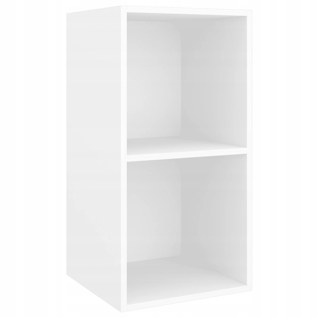 Bílá nástěnná skříňka pod televizor 37 x 37 x 72 cm se 2 přihrádkami