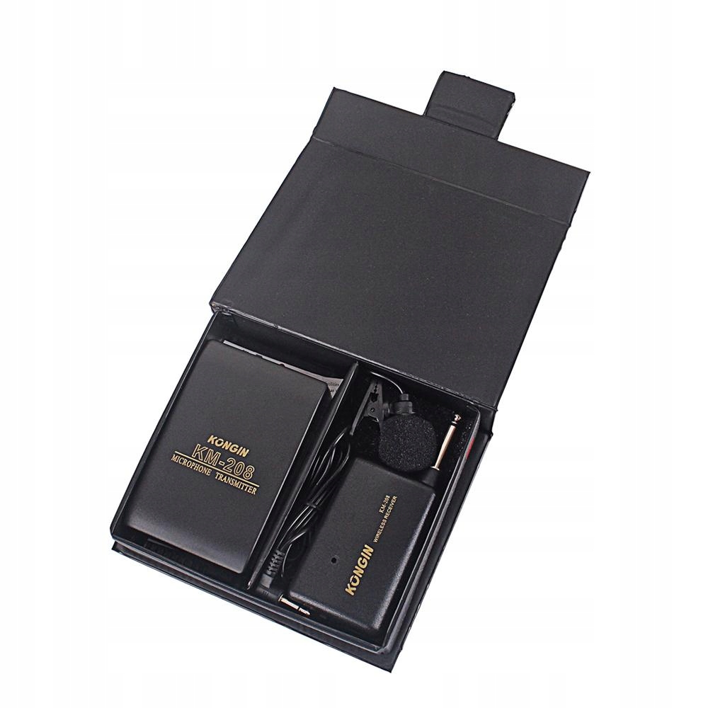 Bezprzewodowy nadajnik-odbiornik FM System mikrofonowy z klipsem przypinany Model Receiver&Transmitter