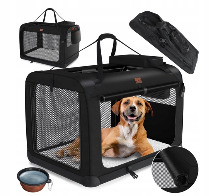 Levně Přepravka Box XL skládací černý pro psa, kočku 81,3 x 58,4 x 58,4 cm