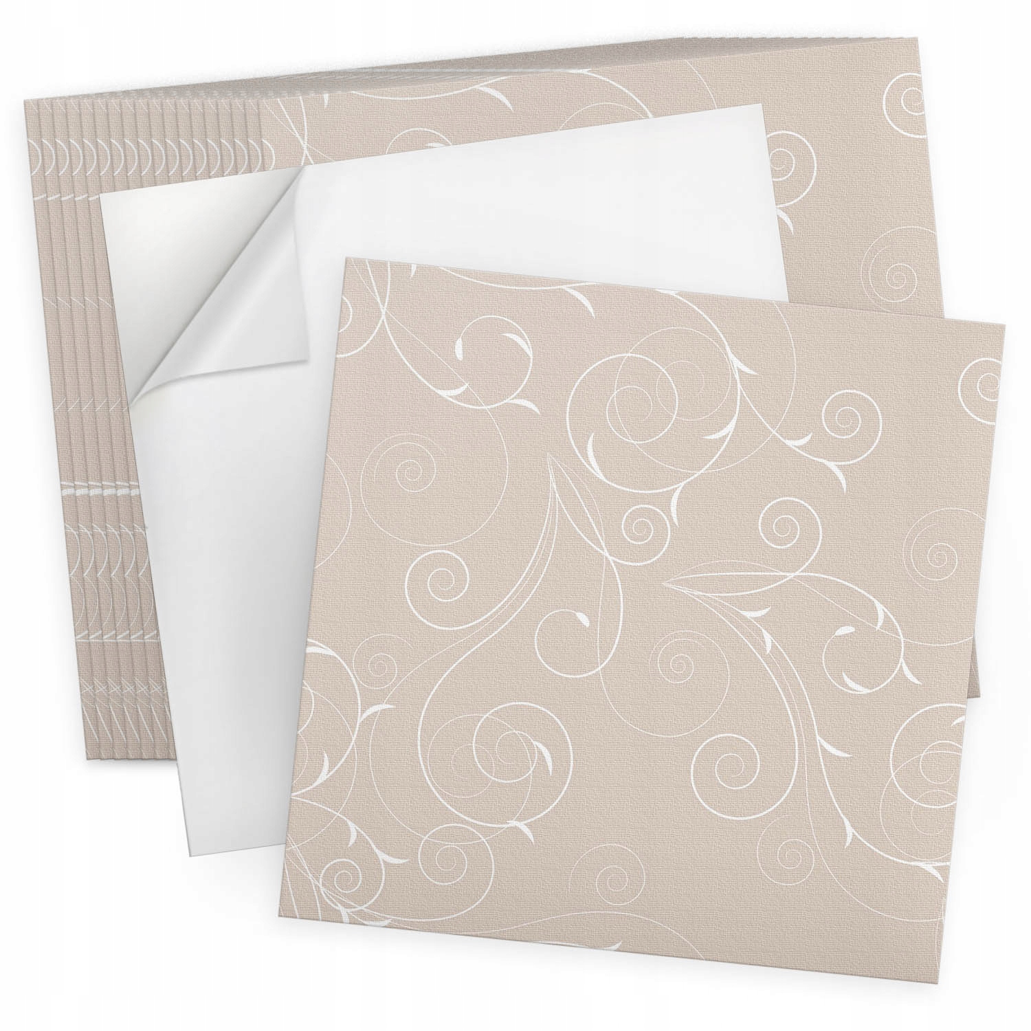 Nástěnné dlaždice s Pvc grafikou 20 ks 20x20 cm Jemné spirály a listy