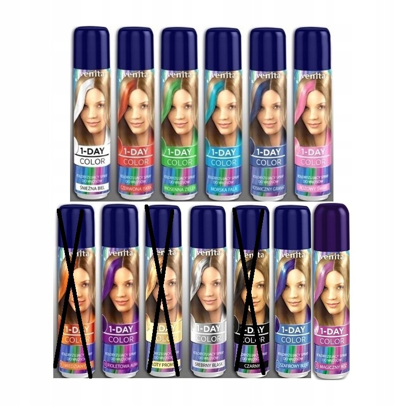 

spray koloryzujący do włosów Venita 1 Day zmywalny